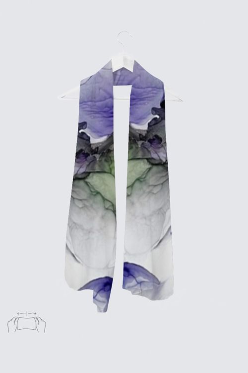 Vivienne Scarf in Soft Knit Chiffon (Grapes and Vine)